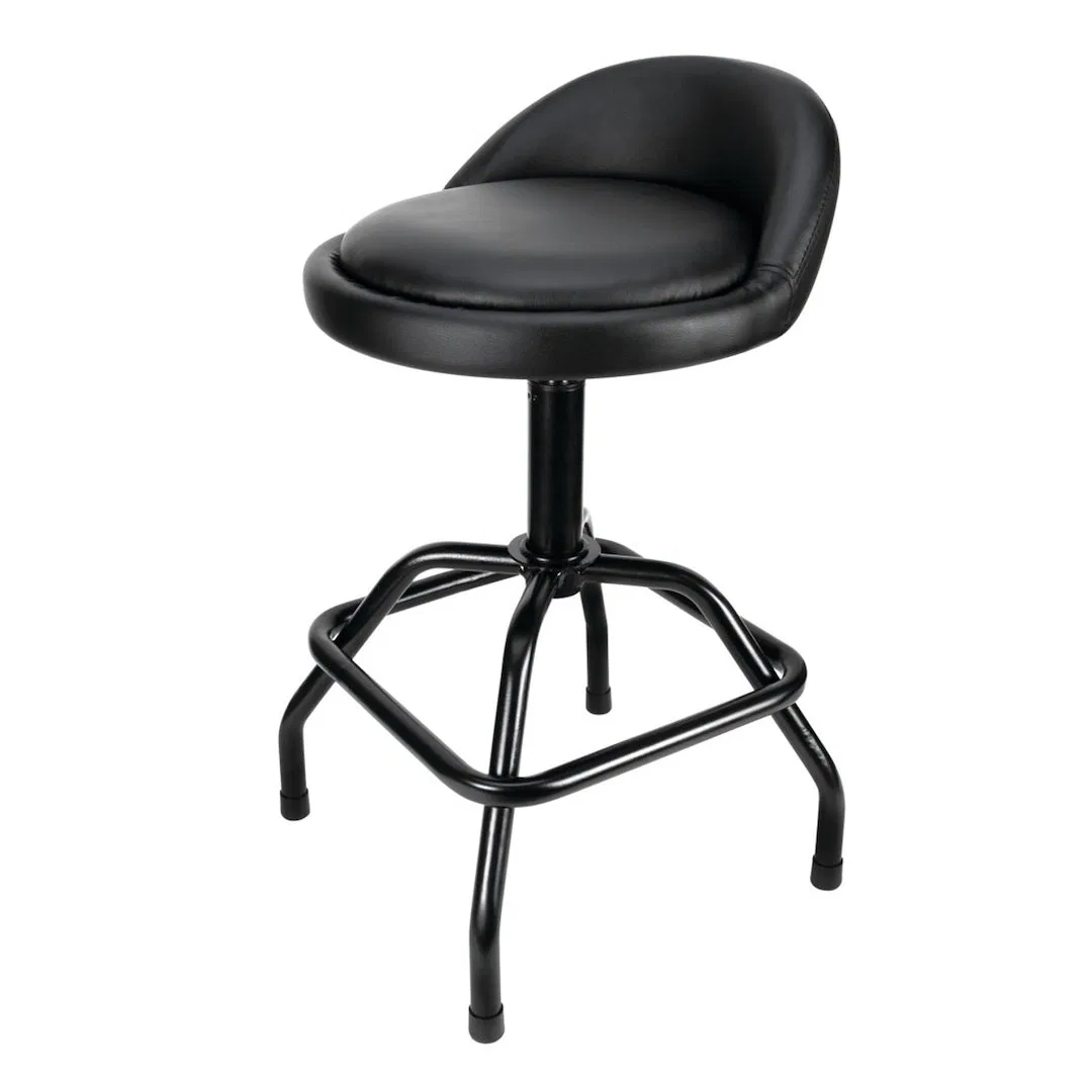 W85011 – PERFORM TOOL Stool, 14 Inch Diameter Synthetic Leather Foam Padded Seat 360 Degree Swivel 4 Steel Legs With ...